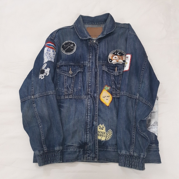 UpCycled Oversized Denim Jacket - Picture 2 of 15